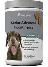 Load image into Gallery viewer, NaturVet Senior Advanced Incontinence Dog Supplement – Helps Support Dog’s Bladder Control, Normal Urination – Includes Synergistic Blend of Botanicals – 120 Ct. Soft Chews
