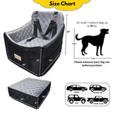 Dog Car Seat for Small/Medium Dogs up to 35 lbs, Memory Foam Booster Seat with Washable Cover, Storage Pockets & Safety Belts, Travel Pet Bed for Front & Back Seat