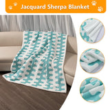 Maidewow Waterproof Pet Blanket,Dog Bed Covers Couch Sofa Stylish Jacquard Pets Throw Blankets for Puppy Cats Washable Reversible Furniture Protection Covers (Blue Wave,L)