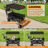 MAXFUT Large Dog Stroller for Large Medium Dogs,Older Dog Wagon Cart with Tailgate,Foldable Pet Strollers with Removable Canopy(Black with Sunshade)