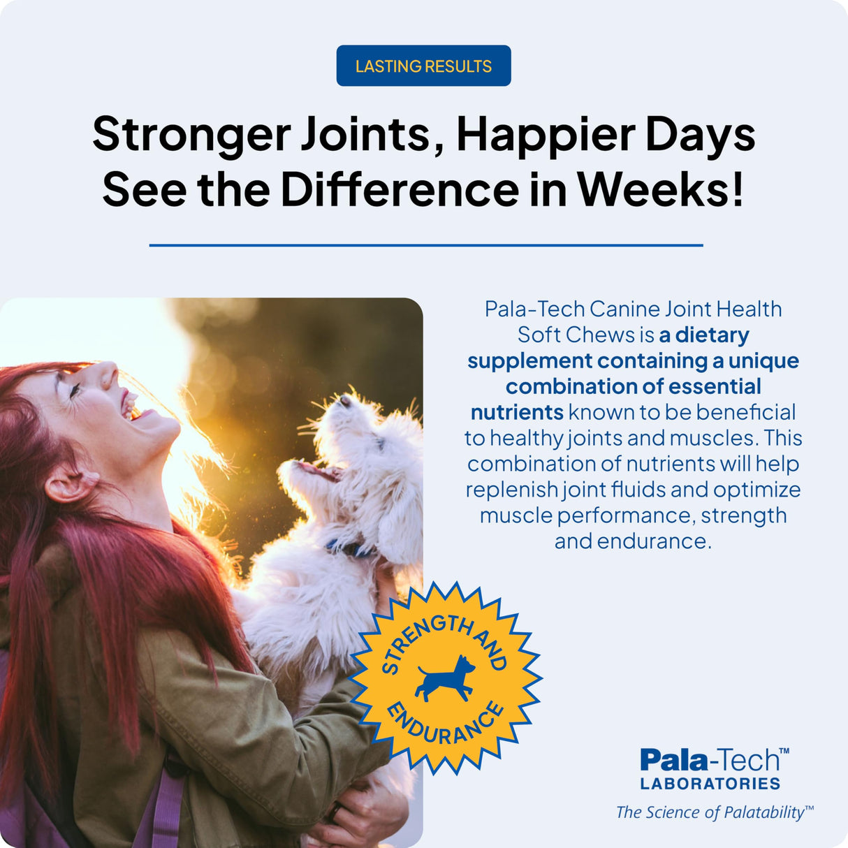 Pala Tech Canine Joint Soft Chews (120 ct) - Glucosamine & MSM Joint Supplement for Dogs - Dog Arthritis Pain Relief – Supports Mobility & Eases Stiffness - Tasty & Easy to Give