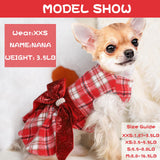 Dog Dress for Small Dogs, Winter Cute Warm Fleece Dog Sweater Dresses for Small Dogs Girl, Chihuahua Yorkie Soft Pet Doggie Coat Clothing Flanne Lining Cat Apparel (Red Plaid, XX-Small)