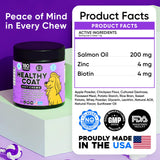 Omega 3 Fish Oil Chews for Dogs – Skin & Coat Supplement for Dog Allergy Chews- Anti Itch for Dogs - Soothes Itchy Skin & Shedding with Salmon - EPA & DHA - Chicken Flavor - 180 Chews for Daily Care