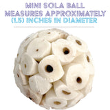 5124 Mini Sola Balls Pk18 - Handcrafted Soft sola Wood Bird Foraging Foot Toys, Small Size chewable Balls, Lightweight, Conditions Beaks and feet, Delightful for Small Size Pet Birds
