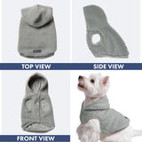 Spark Paws Dog Sweater, Hooded Hoodie for Cold, Warm Clothes for Small Medium Large Breeds - Silver Grey - M