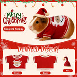 Sunnymove 24 Pcs Christmas Guinea Pig Clothes Includes 8 Guinea Pig Stuff Warm Sweaters, 8 Hand-Knitted Mini Hats, and 8 Cute Little Scarves for Hamster Bunny Small Animal Warm Costume