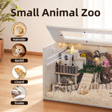 Hamster Cage Chewproof, 32" Wooden Guinea Pig Cage for Small Animals, Openable Top with Easy View Acrylic Panels for Hamster, Rabbit, Guinea Pig, Hedgehog(32" L x 15.7" W x 15.7" H)