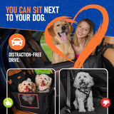 Large Dog Car Seat for Medium Sized Dog or 2 Small Dogs. Waterproof, Mesh Sides with Supporting Rods, Dual Seat Belt, Enclosed, Foldable & Hard Bottom Pet Car Seat. Pet Travel Bed 29.5"X19.7"X19.7"