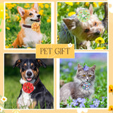 Sweetude 100 Pcs Spring Dog Collar Flowers Bulk Dog Bow Ties Bulk Pet Flower Charms Holiday Puppy Bow Ties Grooming Accessories for Small Medium Large Dogs and Cats(Flower Style)