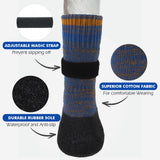 Mihachi Anti Slip Dog Socks, Dog Boots for Hardwood Floors Prevent Licking, Traction Control Waterproof Rubber Sole Paw Protectors for Small Medium Large Dogs, Blue Medium