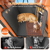 Guanyanmei Dog Bone PU Leather Rear Extender, 280LBS Waterproof Pet Hammock, Foldable Dog Car Seat Cover for SUV Sedan