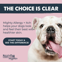 Load image into Gallery viewer, Mighty Paw Waggables Allergy Immune + Itch (Made in The USA) -Dog Chews Anti-Itch for Dogs. Allergy Support Vitamins for Skin and Coat Allergies. Omega 3 &amp; Quercetin for Pets 120 Ct
