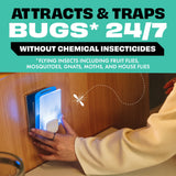 STEM Insect Trap - Indoor Fruit Fly & Gnat Pest Control for House, Home and Kitchen, Attracts & Traps Flying Bugs, Soft Blue Light - Includes 1 Plug-in Device & 3 Cartridges