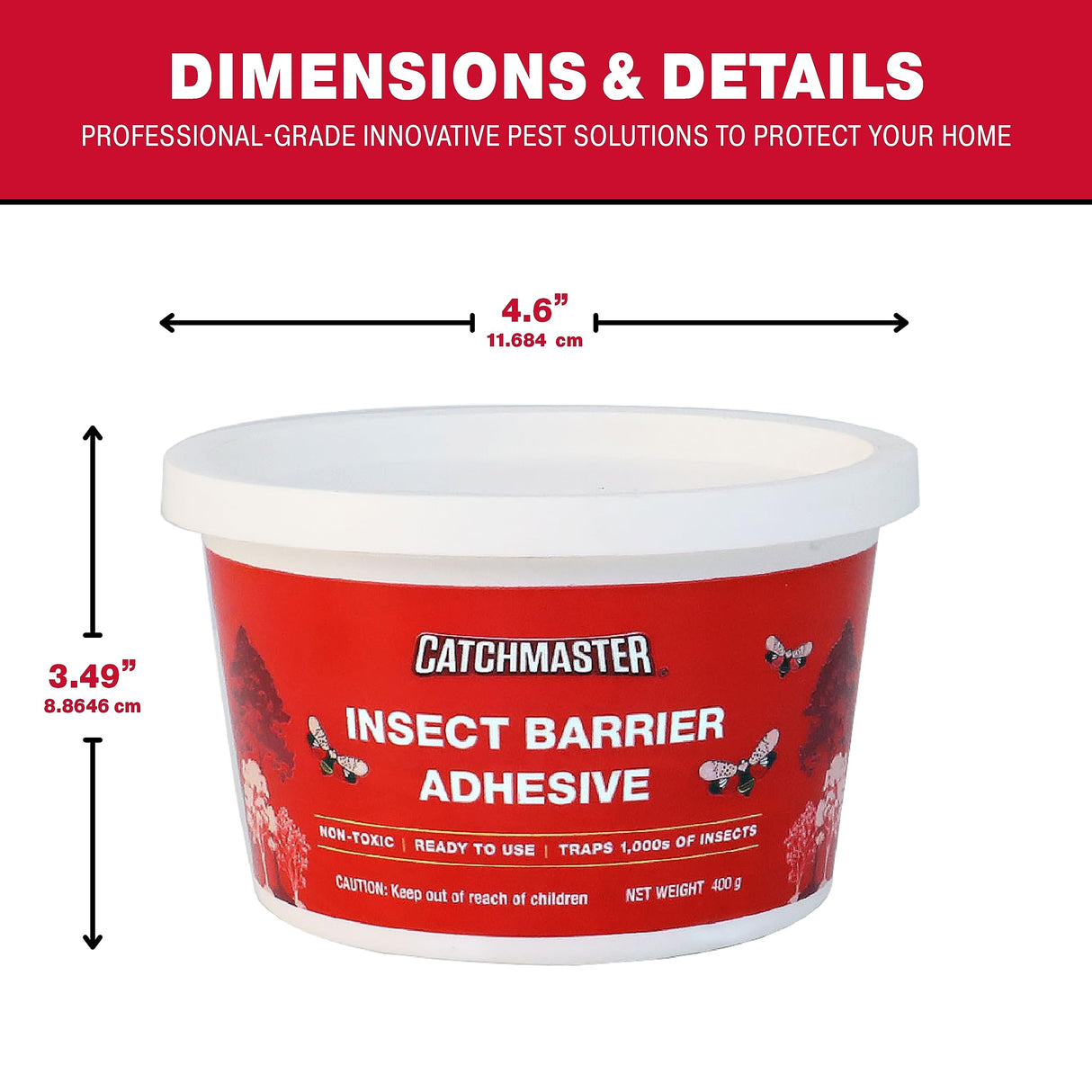 Catchmaster Tree Banding Insect Barrier DIY 15oz Pail, Lanternfly & Ant Traps, Outdoor Adhesive Crawling Insect Trap, Glue Traps to Protect Trees, Fruit & Plants
