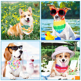 Silkfly 50 Pcs Summer Tie Dye Dog Bandanas Bulk Pet Scarf Grooming Salon Triangle Washable Dog Bib Kerchief for Large Pet Birthday Party(Large)