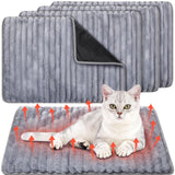 Nuanchu 4 Pack Self Warming Cat Bed 24"x18" Self Heating Dog Cat Pad Bulk Crate Mat Extra Warm Thermal Big Pet Pad for Indoor Outdoor Pets Houses with Removable Washable Cover Non Slip(Grey)
