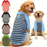 Fleece Dog T-Shirt with Leash Ring Lightweight Stretchy Dogs Clothes Striped Short Sleeves Pet Sweatshirt Soft Dog Shirts for Large Dogs Border Collie,Golden Retriever,Doberman（Blue,6X-Large）