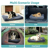 COZY KISS Orthopedic Dog Bed for Medium Dogs up to 65 lbs - Removable Washable Cover with Waterproof Lining & Non-Skid Bottom, Cotton-Polyester Blend Boat-Shaped Lounger Mattress, M(36x24x5.5in), Blue