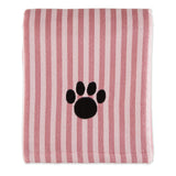 Bone Dry Pet Grooming Microfiber Towel, Striped Collection, X-Large, 41x23.5", Rose