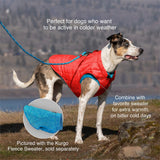Kurgo Loft Dog Jacket - Reversible Cozy Coat for Outdoor Adventures - Water Resistant - Athletic Fit - Machine Washable Fabric - Reflective Dog Gear - X-Large - Pressed Leaf