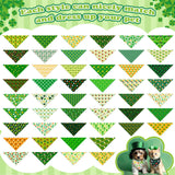 Cuffbow 200 Pcs St. Patrick's Day Dog Bandanas Bulk with Sayings Dog Bandanas Triangle Scarf Puppy Bibs Pet Costume Adjustable Cat Outfit Washable Bibs Kerchief for Small Medium Pet