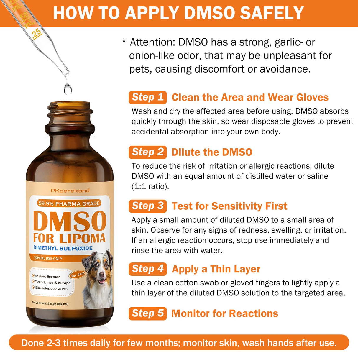 Topical DMSO for Dogs Lipoma, Guard Dog Away from Lumps and Bumps, Reduce Inflammation and Swelling, Soften Fatty Lumps & Lumps, Dog Pain Relief, Lipoma Treatment for Dogs, Help Buddy Regain Energy
