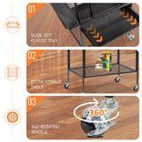 VINGLI Bird Cage with Rolling Stand for Parrots, Cockatiels, Budgies, Lovebirds, Small/Medium Birds (62“H with Play Top)