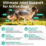 POPPAW Advanced Dog Joint Supplement – 15-in-1 Glucosamine for Dogs with Chondroitin, MSM & Green Lipped Mussel – Hip & Joint Pain Relief Mobility Chews, Chicken Flavor, 90Ct Breeds