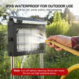 Solar Bug Zapper Outdoor Waterproof, 4500V High Power Cordless Mosquito Zapper with Smart Light Sensor, Dual Solar & USB Rechargeable Insect Killer for Patio, Garden, Backyard, Indoor & Outdoor Use