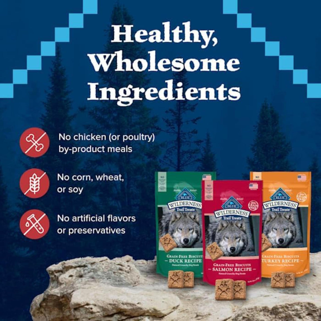 Blue Buffalo Wilderness Variety Pack Dog Treats Made with Natural Ingredients Duck Turkey & Salmon