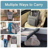 Jespet Pet Backpack Carrier for Small Dog, Puppy, Soft Carrier Backpack Ideal for Traveling, Hiking, Walking and Outdoor Activities with Family (4-Grey)