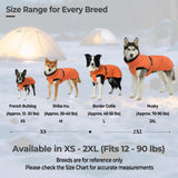 SKIPGEAR Dog Winter Coat, Warm Puffer Jacket with Fur-Safe Buckle & Leash Hole for Cold Weather, Water-Repellent Snow Vest, Breathable Thermal Apparel for Hiking & Active Dogs (Aurantium, Medium)