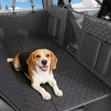 REDASW Dog Car Seat Cover for Back Seat Waterproof Oxford Fabric, Hard Bottom Back Seat Extender for Dogs Scratchproof, Dog Hammock for Car with Mesh Window, Fit Most Cars Small Trucks, Black