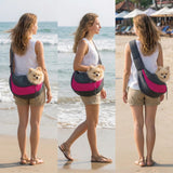 PUCEWMY Small Dog Sling Carrier, Sling Pet Pouch to Wear Medium Dog Cat Travel Breathable, Soft-Sided Crossbody Puppy Carrying Purse Bag, L, Rose