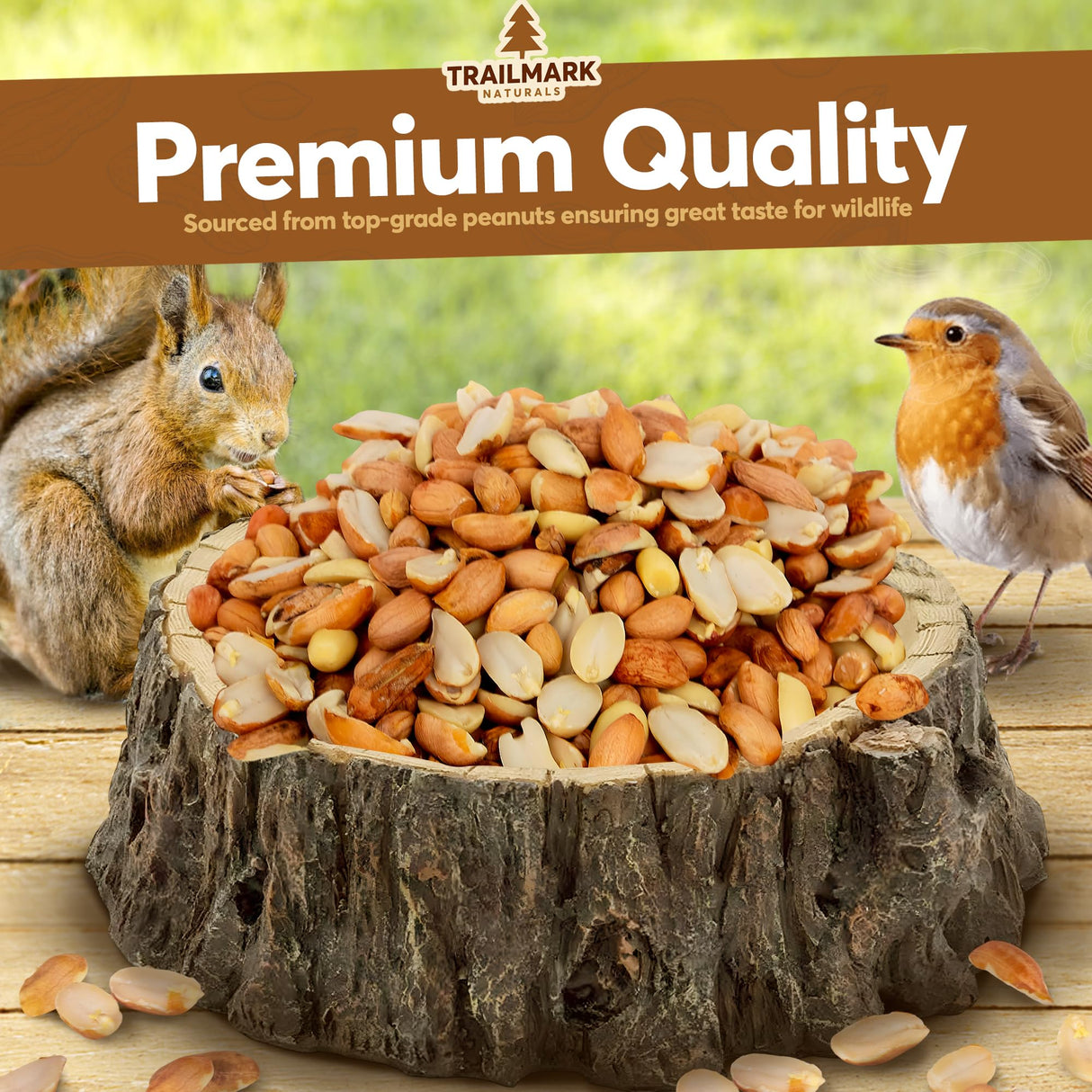 25 LB - Raw Shelled Peanuts for Squirrels, Out of Shell Peanuts for Birds and Wildlife- Squirrel Food, Wild Bird Seed - Grown in The USA