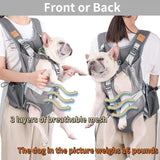 Dog Carrier Backpack - Legs Out Front Facing Pet Carrier Backpack for Small Medium Dogs, Hands-Free Dog Front Carrier, Easy-fit Adjustable Dog Carrying Backpack for Walking Hiking Bike and Motorcycle