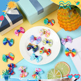 Tondiamo 100 Pack Tie Dye Dog Hair Bows for Dogs Spring Dog Hair Bows with Rubber Bands Puppy Rhinestone Grooming Dog Hair Accessories for Small Girl Dogs