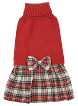 Lanyarco Burgundy Red Dog Dress for Large Dogs Girl, Winter Warm Female Pet Clothes Outfits, Dog Sweater Dress for Dogs Red, X-Large (XL) Size
