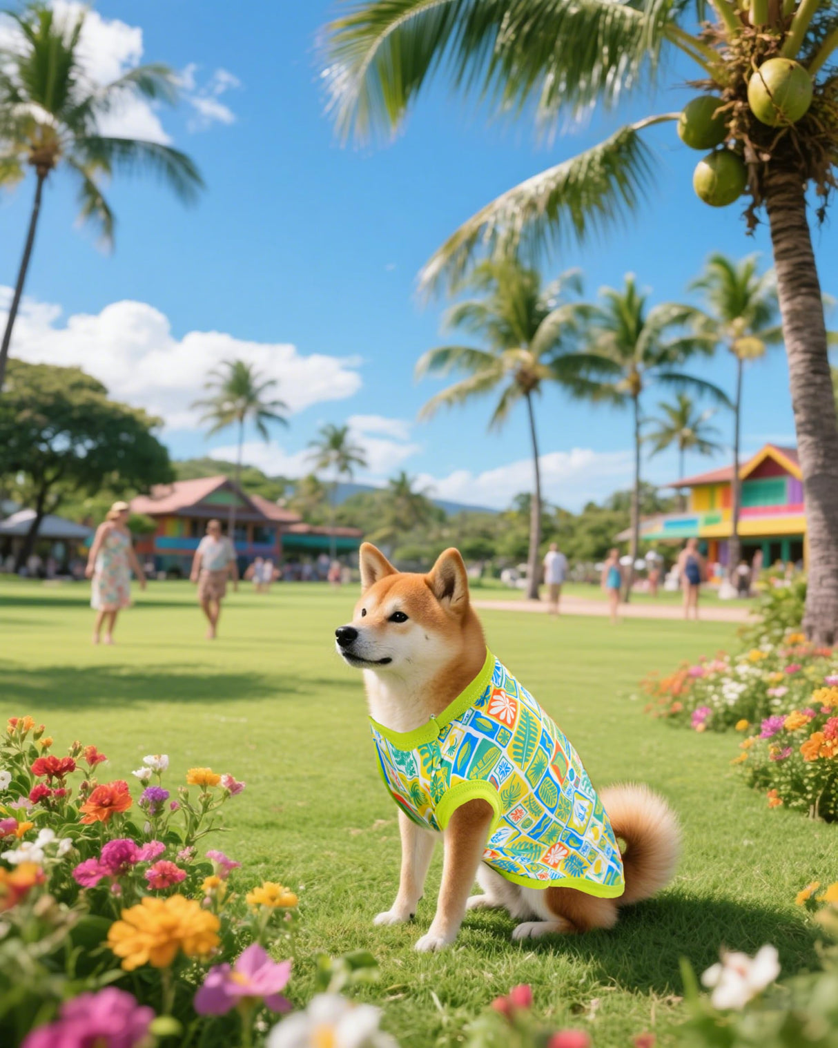 PET SHOW 4 Pack Dog Hawaiian Shirts for Medium Dogs UPF 50+ UV Sun Protection Summer Cool Clothes Tank Top Floral Dog T-Shirts Pet Holiday Party Sleeveless Vest Boy Girl(Large)