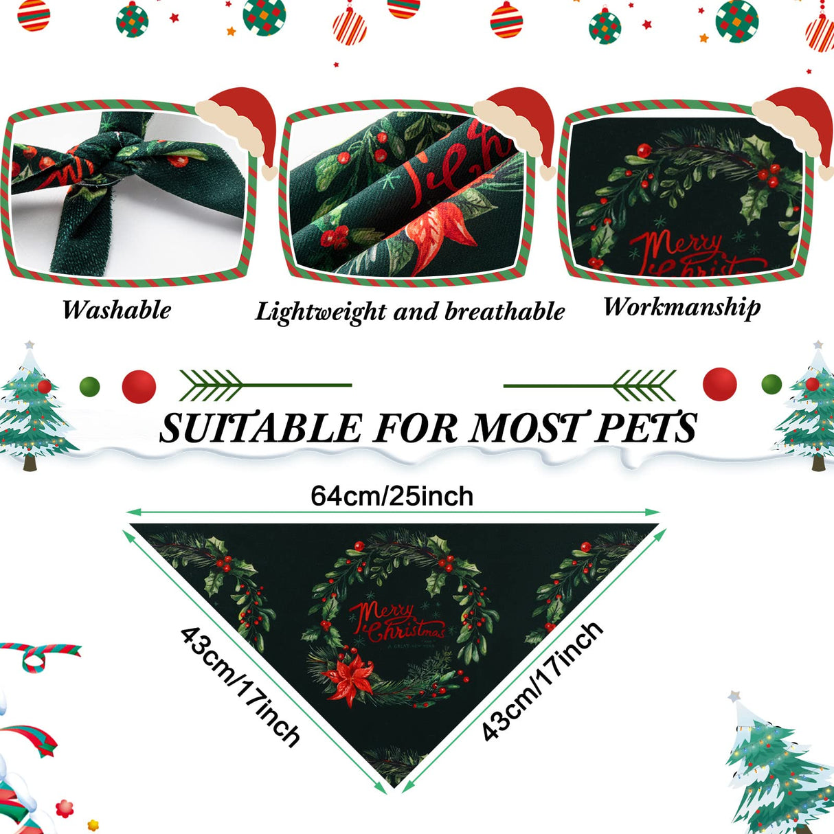 50 Pieces Holidays Dog Bandanas Patriotic Valentine‘s Day Birthday New Year Mardi Gras St. Patrick's Day Easter Summer Pets Bibs Large Dog for Small Medium Large Dogs Pets Cats