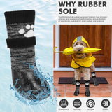 Mihachi Dog Socks Anti Slip with Straps Traction Control Waterproof Paw Protector, Dog Boots for Hardwood Floors Prevent Licking, Black XXL