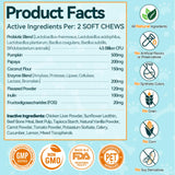 Carmelie Probiotics for Dogs, 200 Soft Chews Digestive Probiotics & Enzymes for Gut Health with Pumpkin, Fibre for Dogs Anti Diarrhea, Upset Stomach, Gas Relief, Itchy Skin & Immune Support (Chicken)