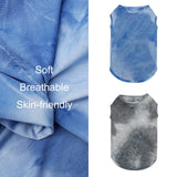 cyeollo 2 Pack Dog Shirts Sun Protection Dog T Shirt Stretchy Tie Dye Tank Top Breathable Sleeveless Vest Summer Pet Clothes