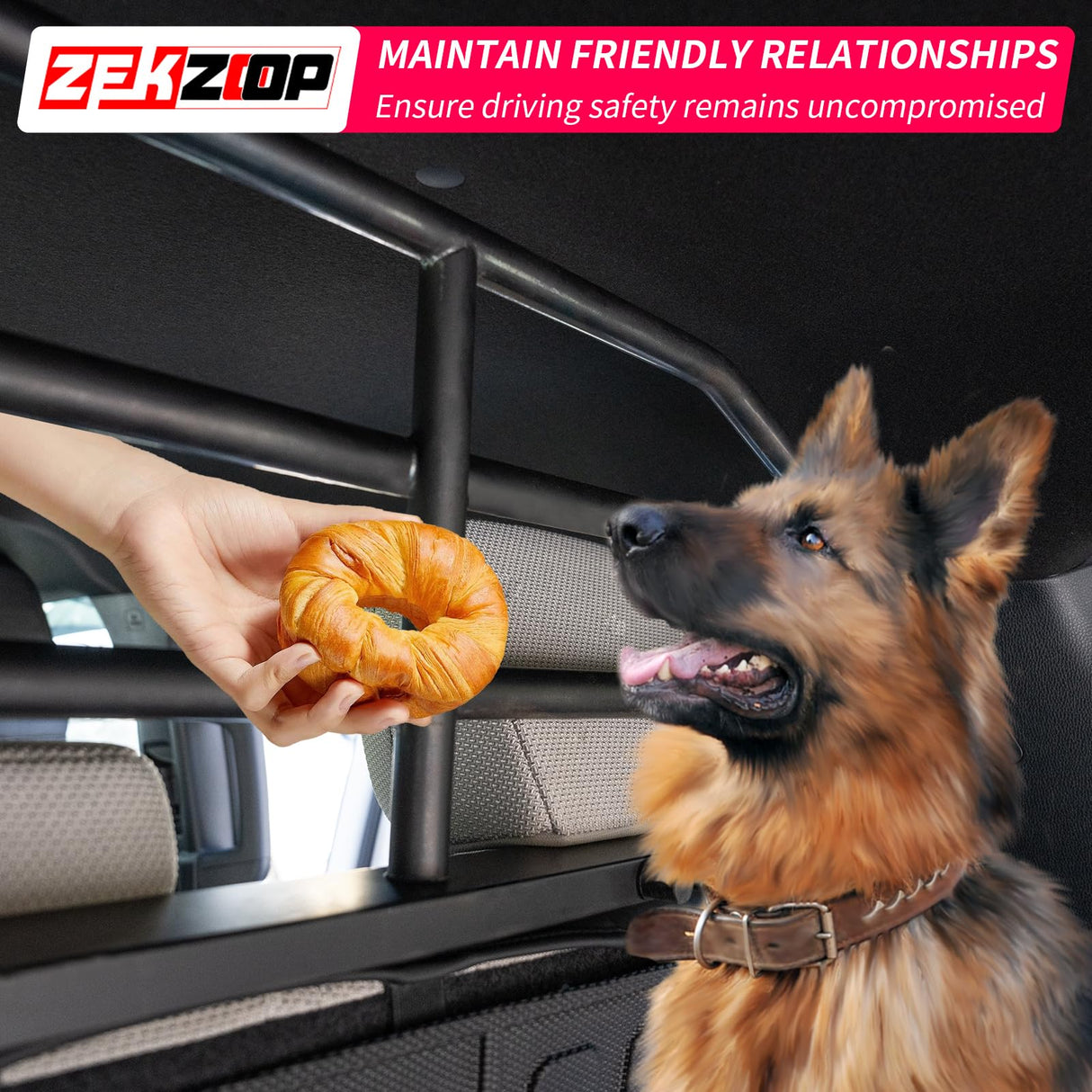 Zekzoop Pet Barrier Compatible with 2025 2026 Toyota 4Runner Behind 2nd Row Backseat Car Pet Barrier Divider Gate Trunk Cargo Area Heavy-Duty Carbon Steel Dog Barriers for 4 Runner Accessories