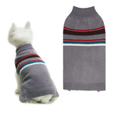 PAWCHIE Dog Sweater - Warm Coat Turtleneck, Stretchy Knitted Dog Outfit with Leash Hole, Grey S - Small to Large Doggy Puppy Cat