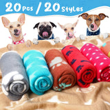 Eccliy 20 Pcs Puppy Blanket Pet Soft Fleece Dog Blankets Warm Felt Throw Sleep Mat Bed Covers for Doggie Puppy Pet Dogs Cat, 20 Styles(39 x 27.6 Inch,Mix)