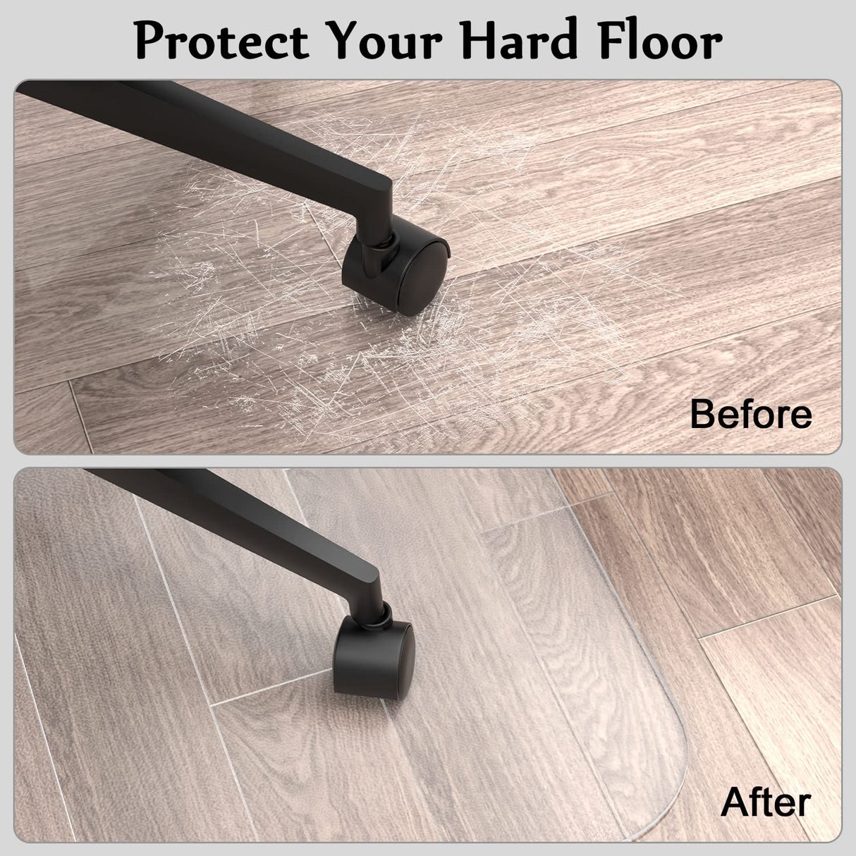 Blvornl Office Chair Mat for Hard Wood Floor, Sturdy Plastic Protector Floor Mat for Office Chair, Rectangle Transparent PVC Computer Hard Floor Chair Mat for Desk, Office, Home (Clear, 35.5 X 48in)
