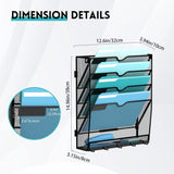 JMHUD 5 Tier Wall File Organizer - Hanging File Organizer with 5 Hooks, Mail Holder Wall Mounted for Papers, Folders, Magazines, Bills, Office&School Organization, Black