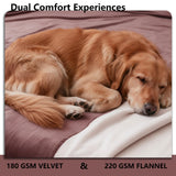 Tuffeel Waterproof Blanket for Bed King Size, Leak Proof Dog Couch Blankets Reversible, Pet Throw Sofa Furniture Protector Machine Washable-82 x108,Burgundy Red+Cream
