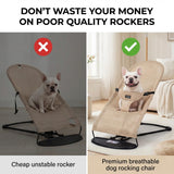 Cat & Dog Rocking Chair - Bouncer Bed for Frenchie, French Bulldog Lounge, Outdoor Portable Foldable Pet Furniture. Adjustable Height, Breathable Mesh, Safety Harness for Small Animals & Puppies
